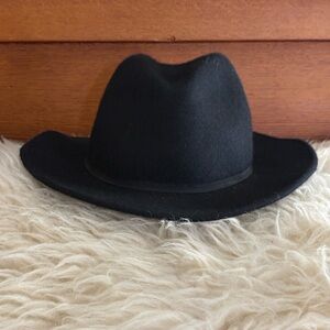 Lucky Brand Black Wool Fedora Hat